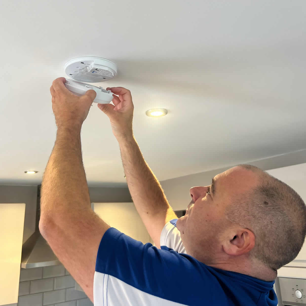 Smoke alarm providing fire safety protection in a Marlow home